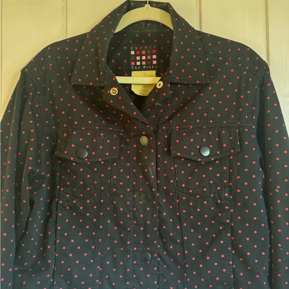 Esprit Black and Red Polka Dot Jacket - Picture 2 of 5